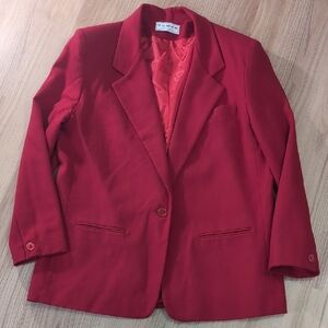 Pierre Dumas Red Blazer Structured Suit Jacket